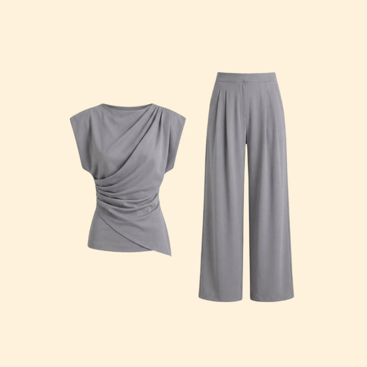 Women’s Jumpsuit Set with Draped Top