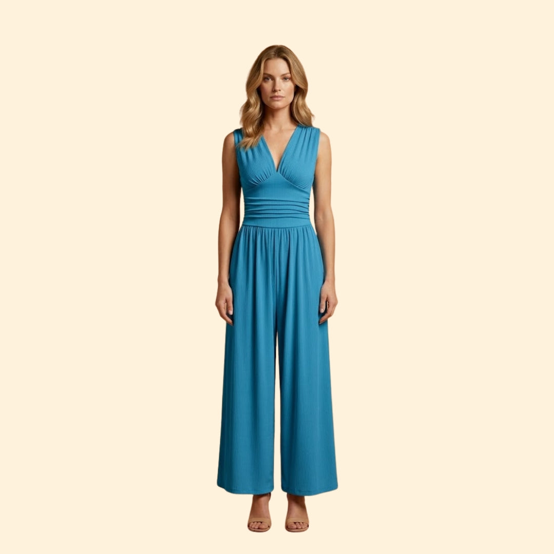 Women's Jumpsuit with Deep V-Neckline
