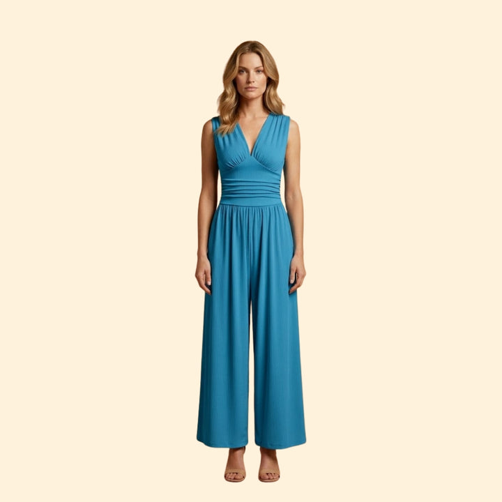 Women's Jumpsuit with Deep V-Neckline
