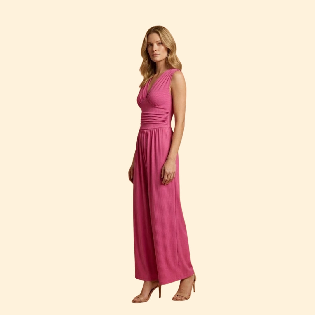 Women's Jumpsuit with Deep V-Neckline