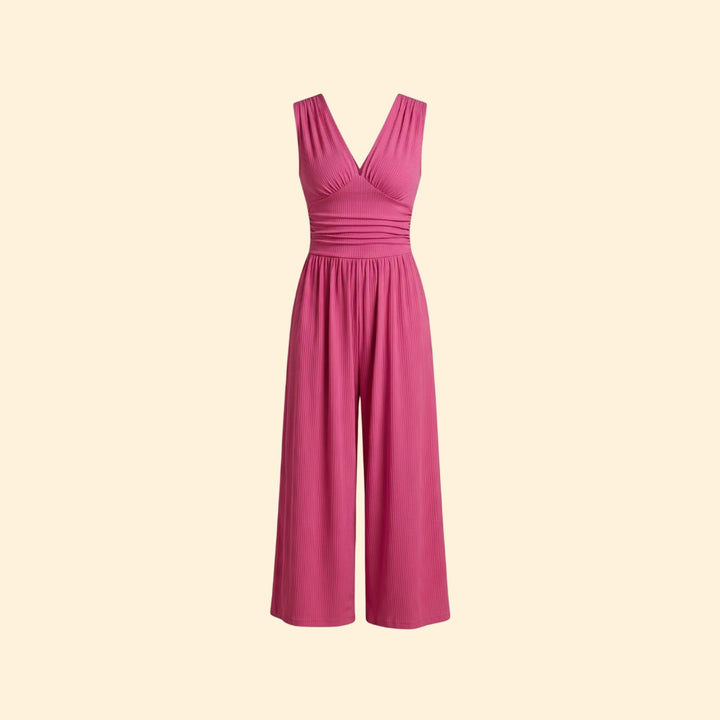 Women's Jumpsuit with Deep V-Neckline