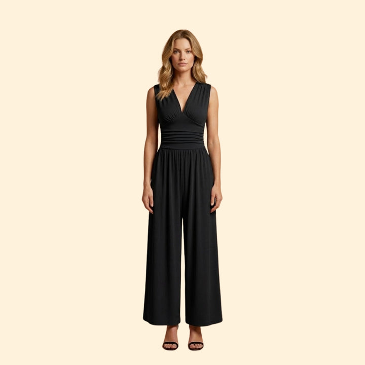 Women's Jumpsuit with Deep V-Neckline