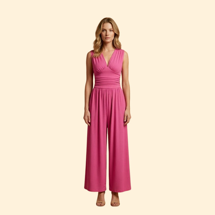 Women's Jumpsuit with Deep V-Neckline