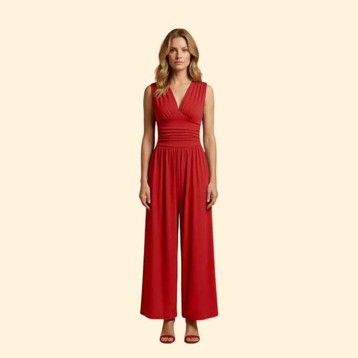 Women's Jumpsuit with Deep V-Neckline