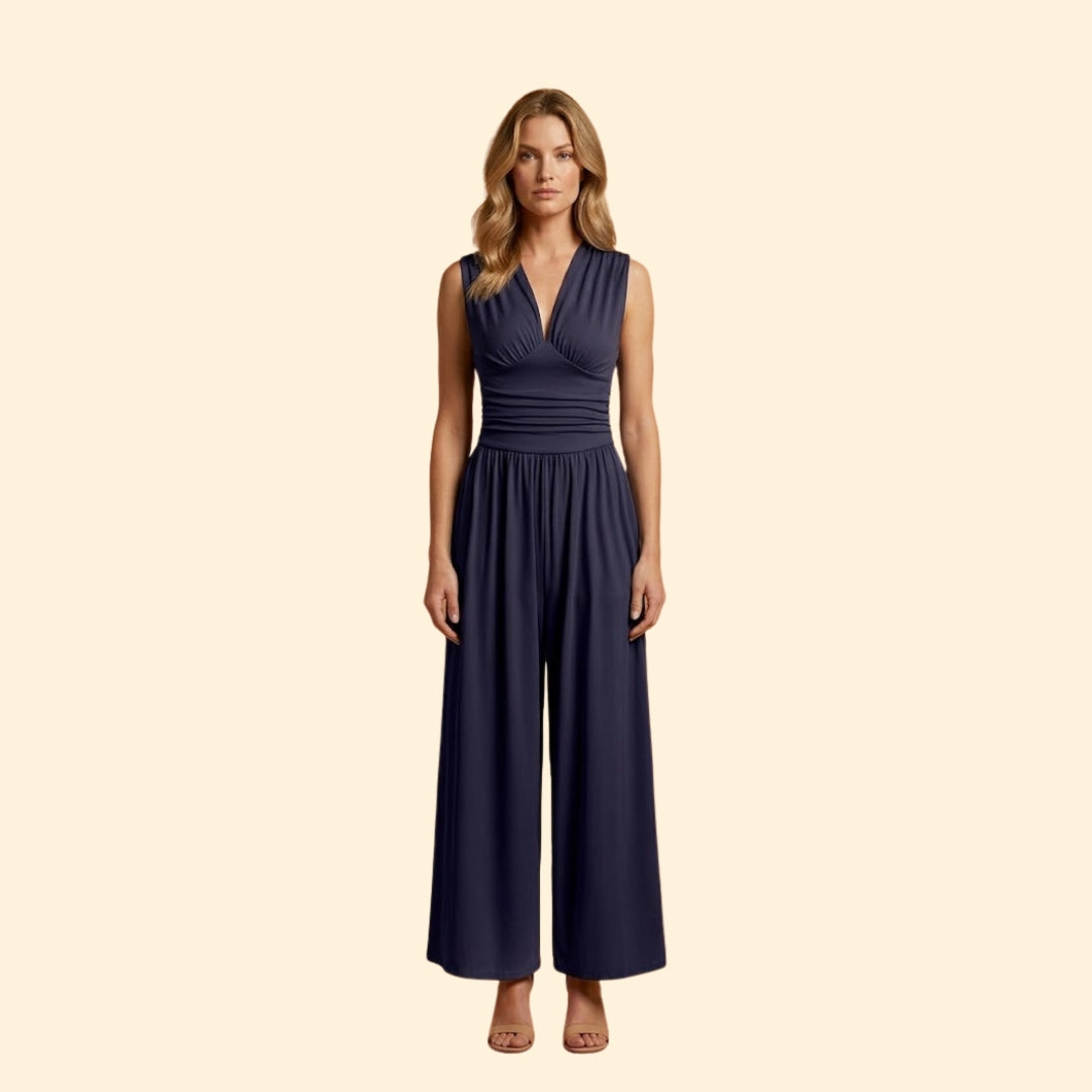 Women's Jumpsuit with Deep V-Neckline