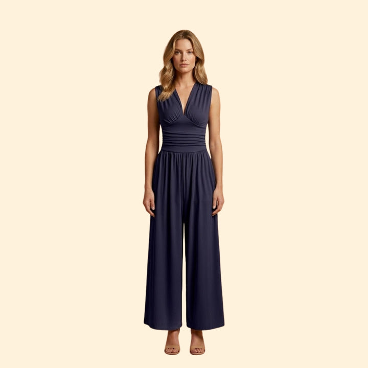 Women's Jumpsuit with Deep V-Neckline