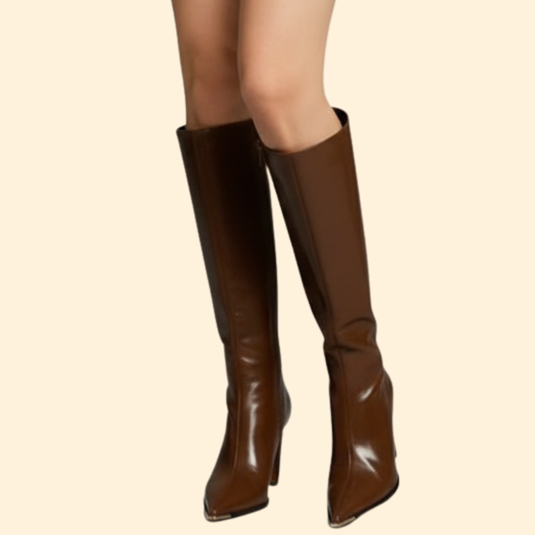 Women’s Knee-High Boot with High Block Heel