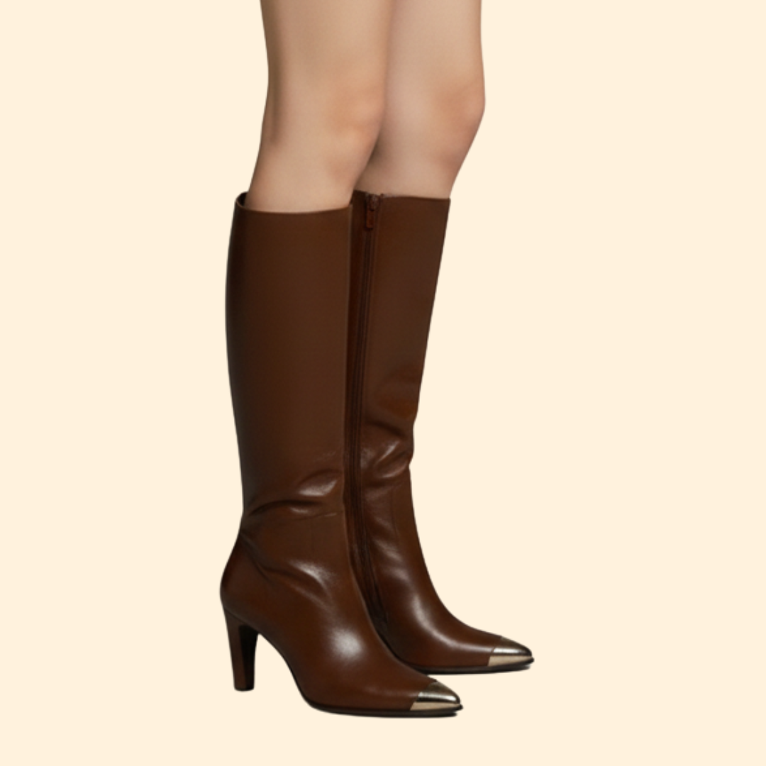 Women’s Knee-High Boot with High Block Heel