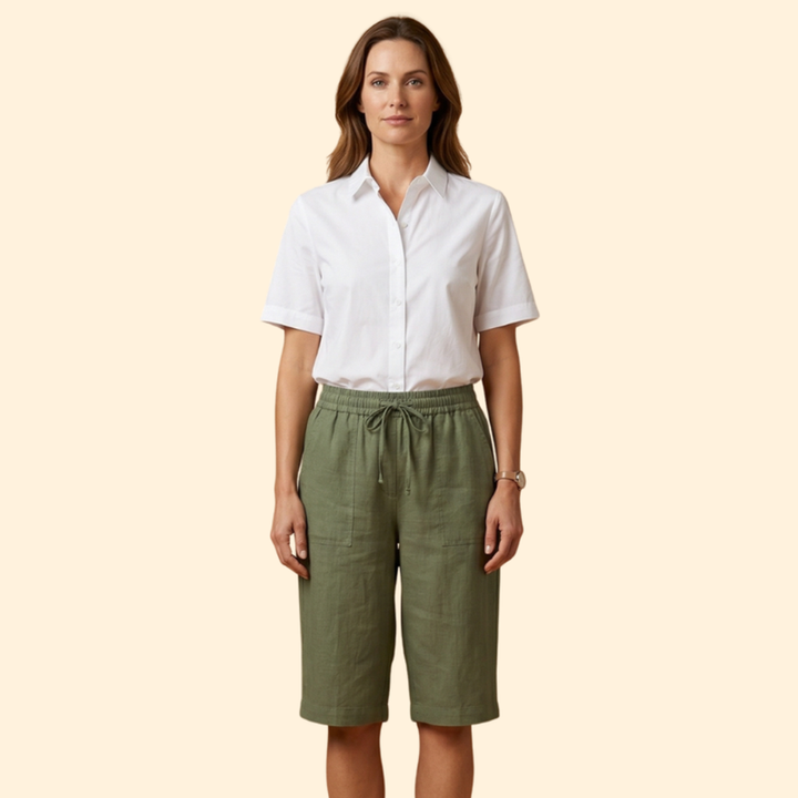 Women’s Knee Length Shorts with Elastic Waistband