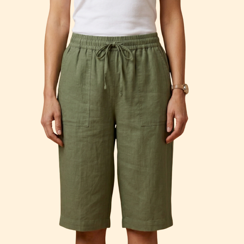 Women’s Knee Length Shorts with Elastic Waistband