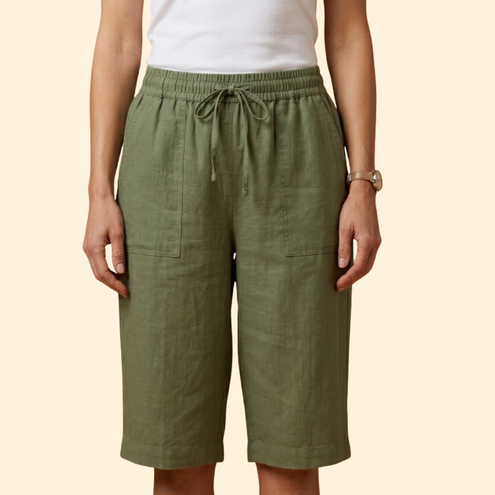 Women’s Knee Length Shorts with Elastic Waistband