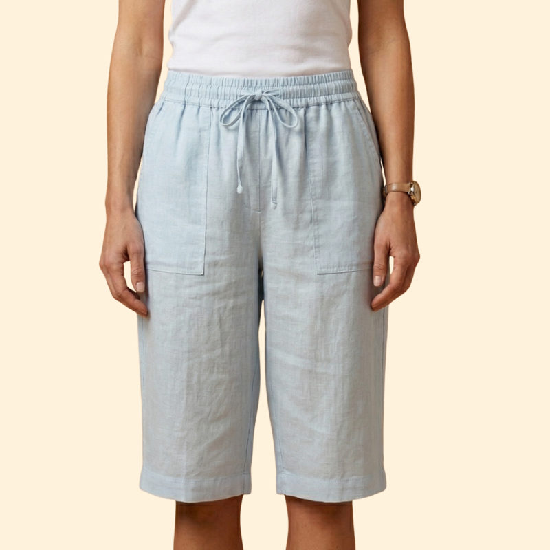 Women’s Knee Length Shorts with Elastic Waistband