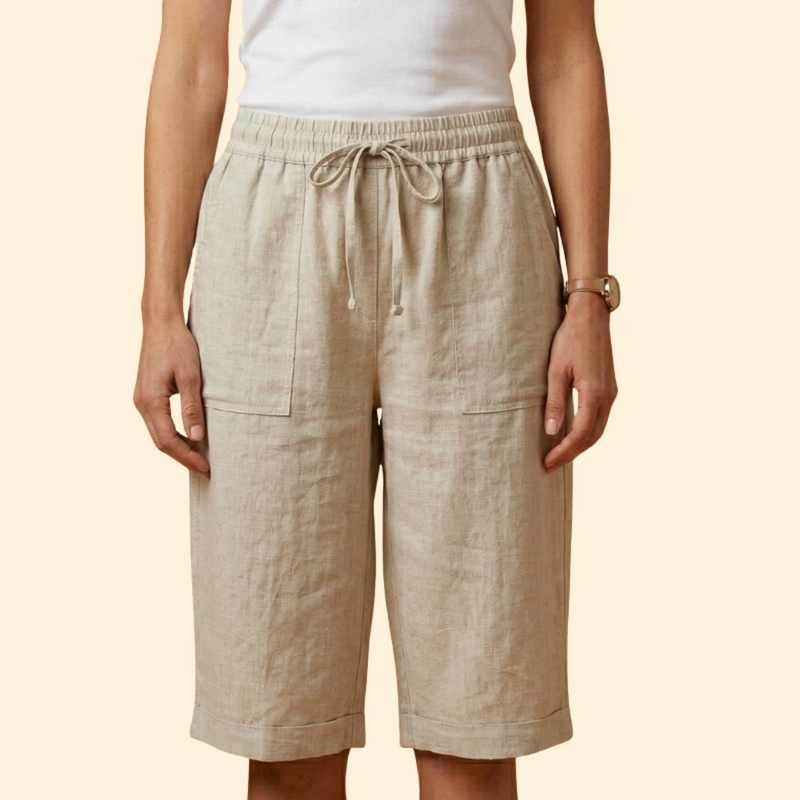 Women’s Knee Length Shorts with Elastic Waistband