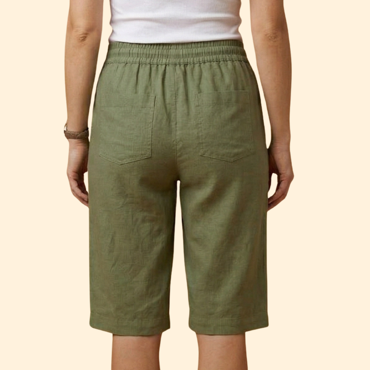 Women’s Knee Length Shorts with Elastic Waistband