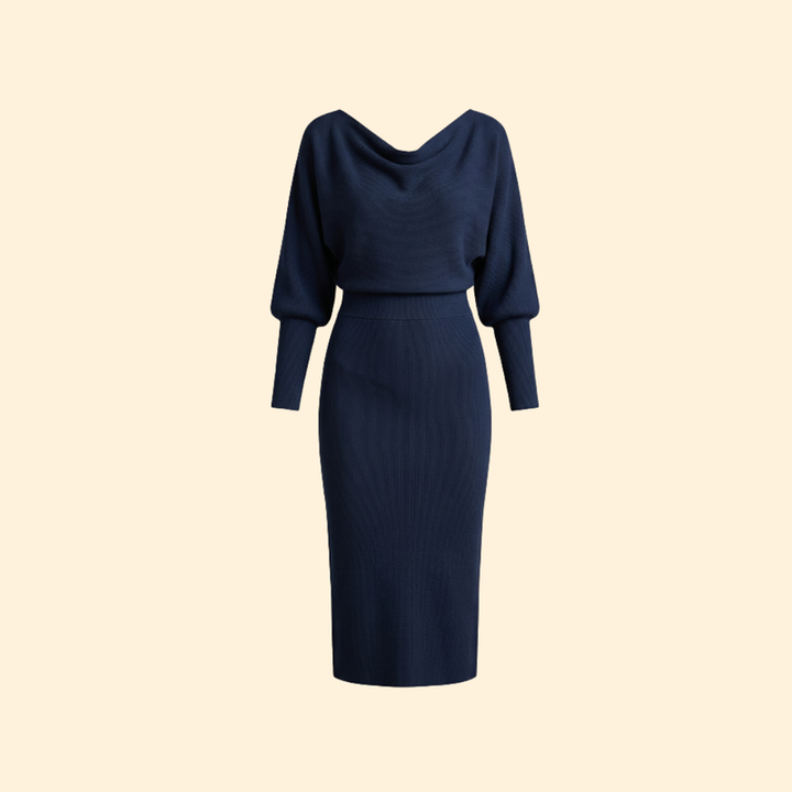 Women’s Knit Dress with Ribbed Texture