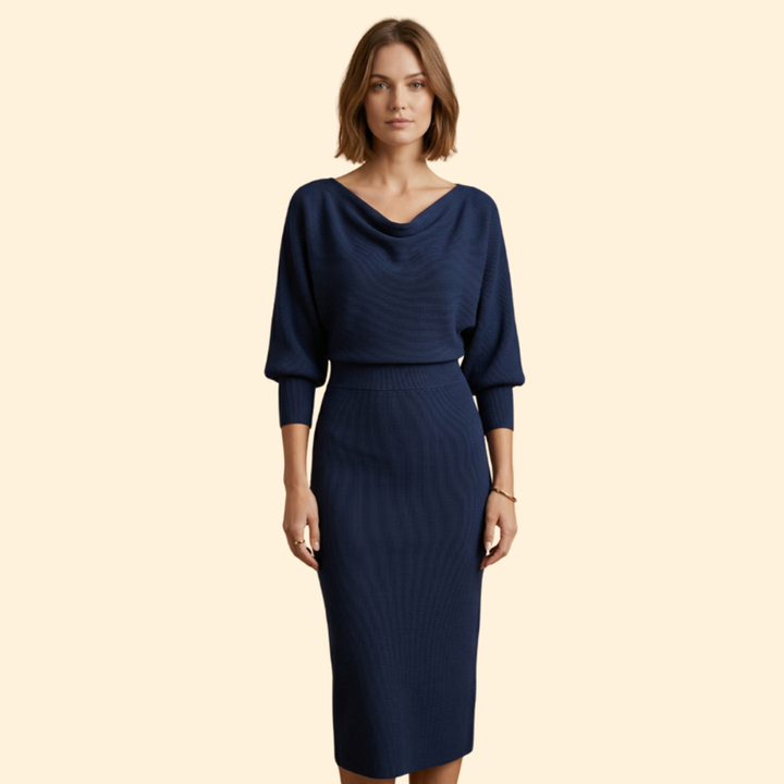 Women’s Knit Dress with Ribbed Texture