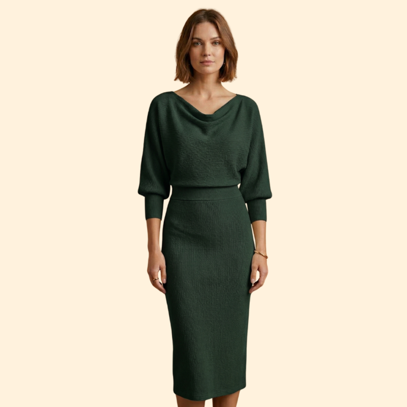 Women’s Knit Dress with Ribbed Texture