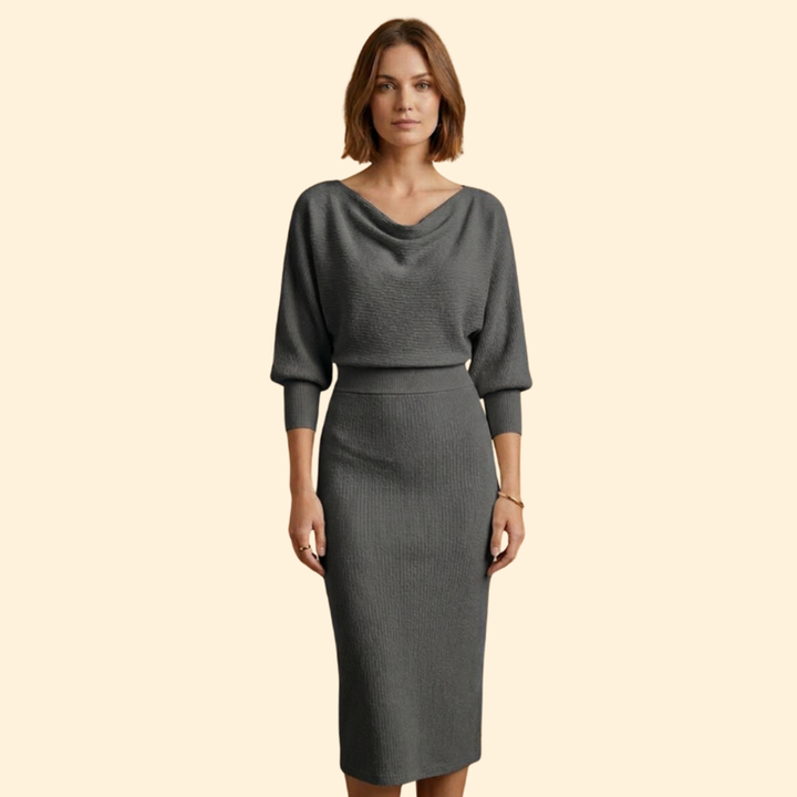 Women’s Knit Dress with Ribbed Texture