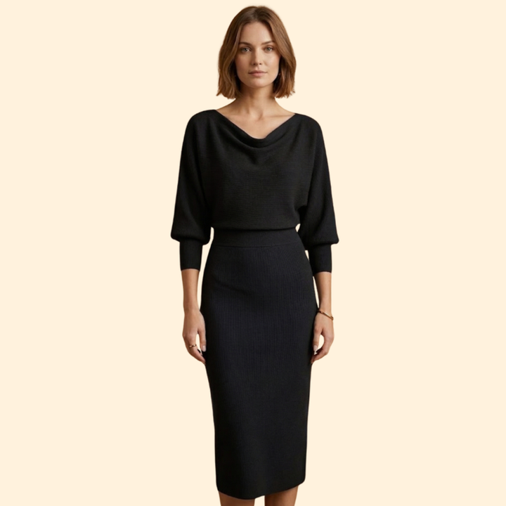 Women’s Knit Dress with Ribbed Texture