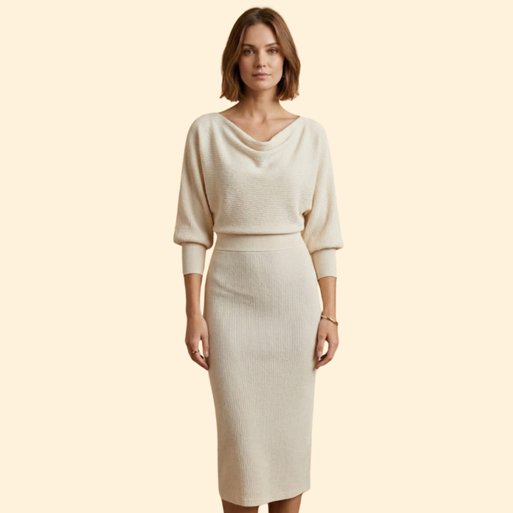 Women’s Knit Dress with Ribbed Texture