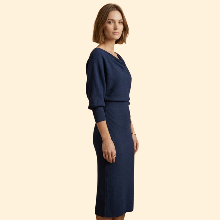 Women’s Knit Dress with Ribbed Texture