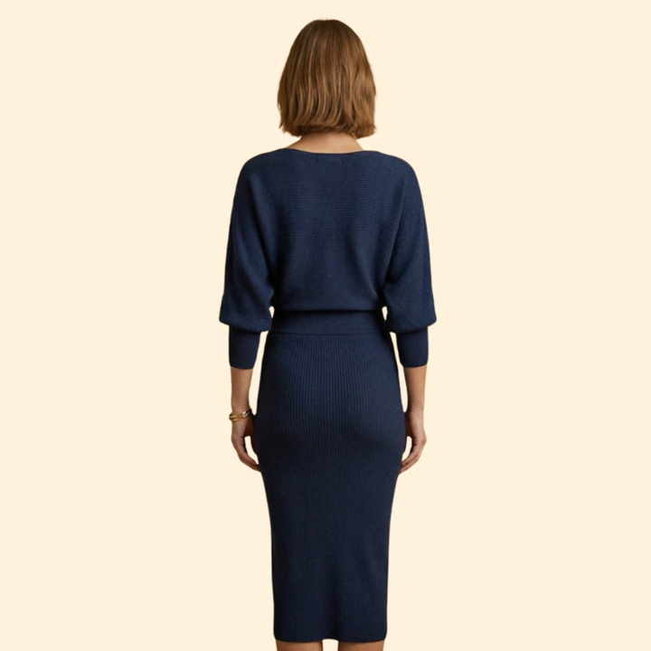 Women’s Knit Dress with Ribbed Texture