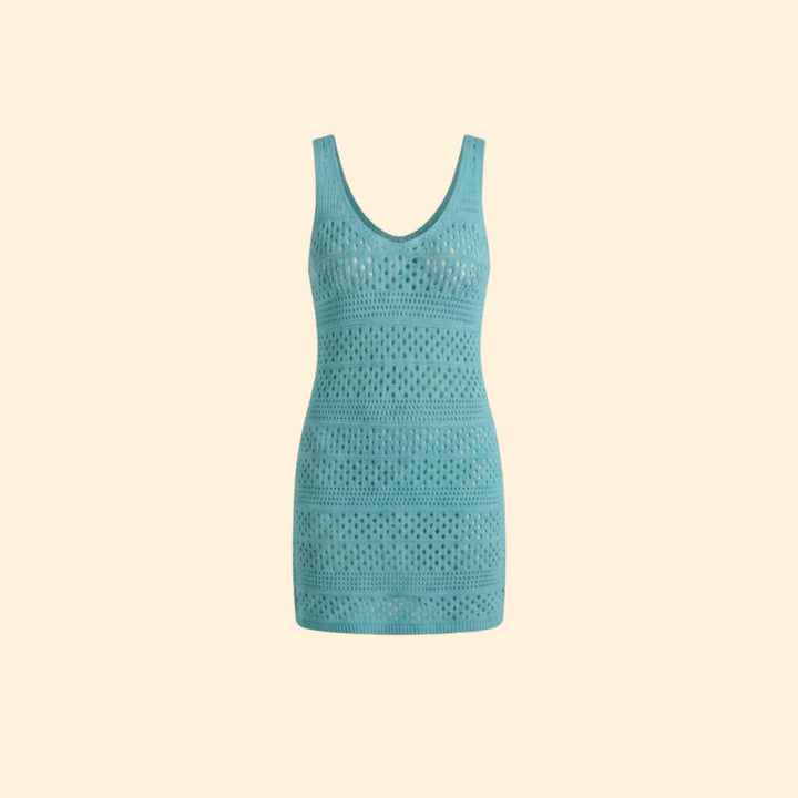 Women’s Knit Mini Dress with Sleeveless Design