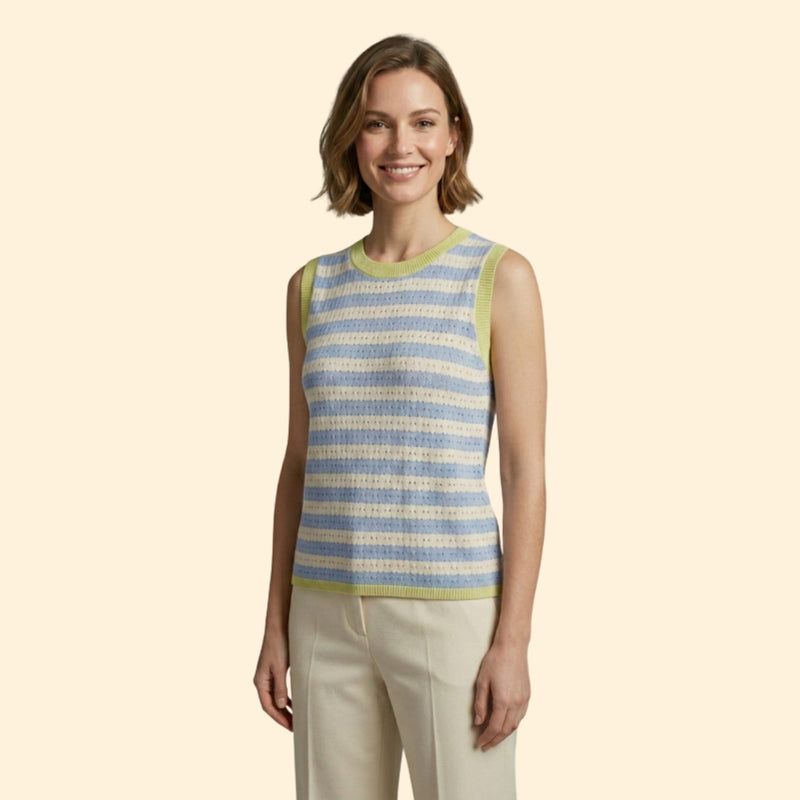Women's Knit Top with Striped Pattern