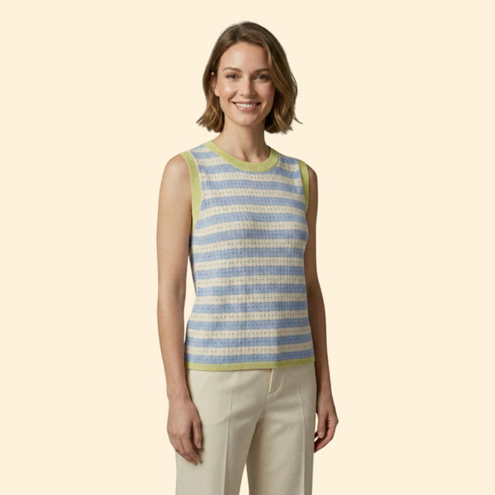 Women's Knit Top with Striped Pattern