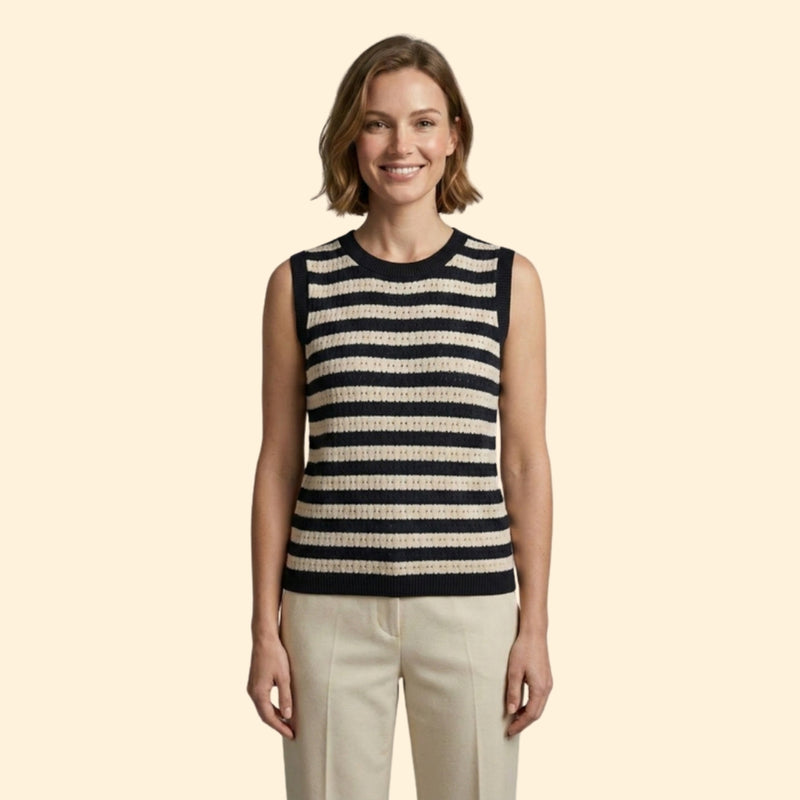 Women's Knit Top with Striped Pattern