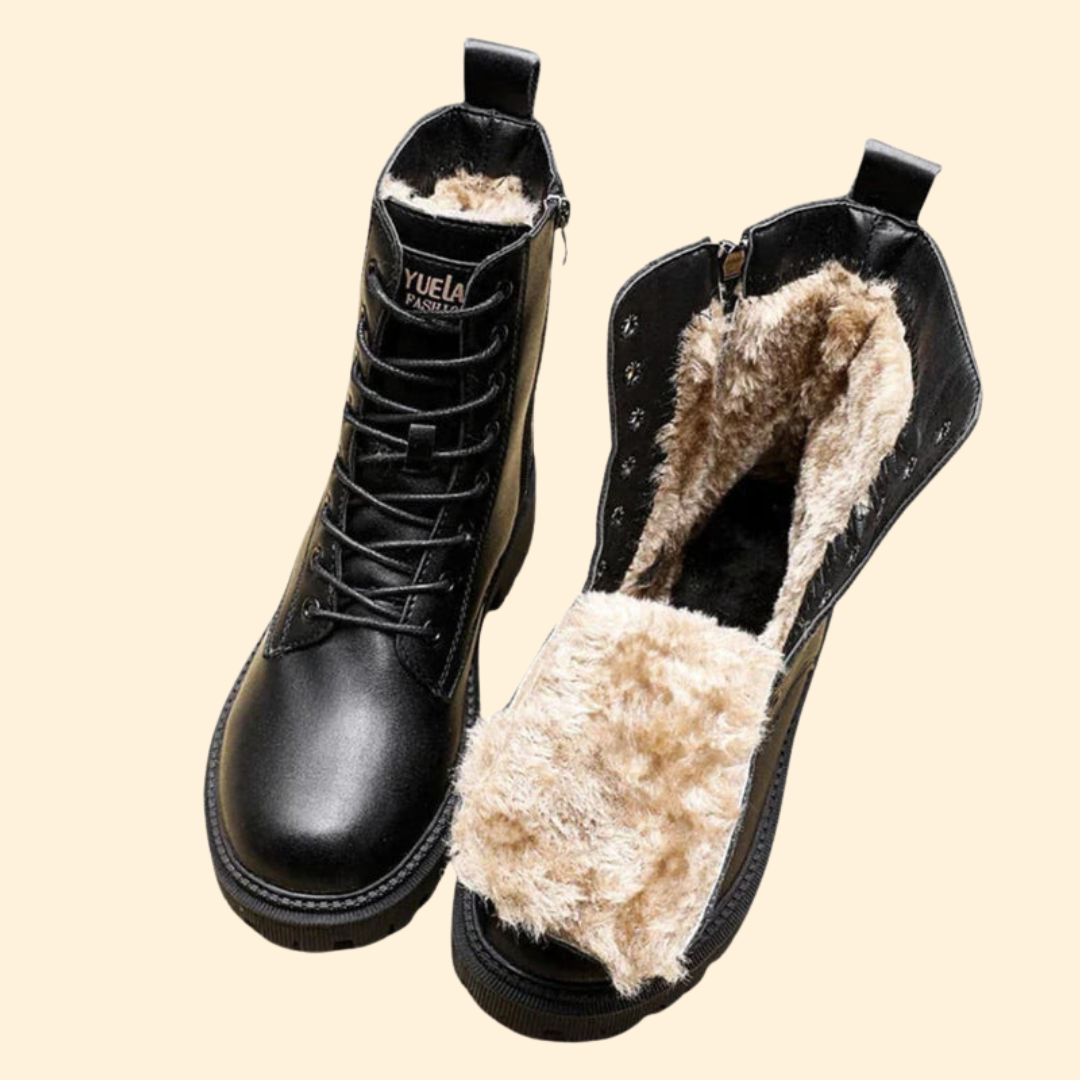 Women’s Lace-Up Boots with Side Zipper