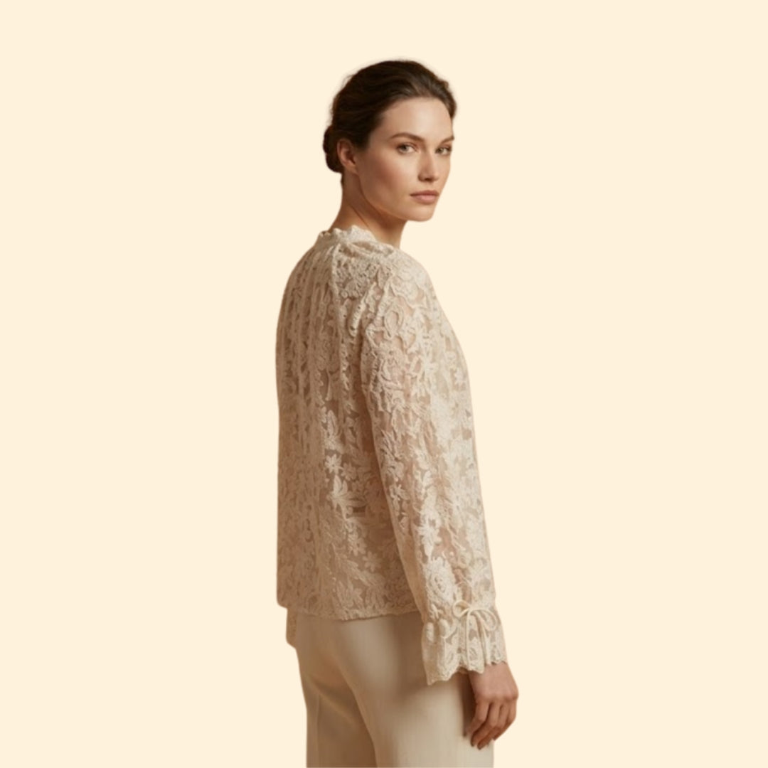 Women’s Lace Blouse with Intricate Floral Embroidery