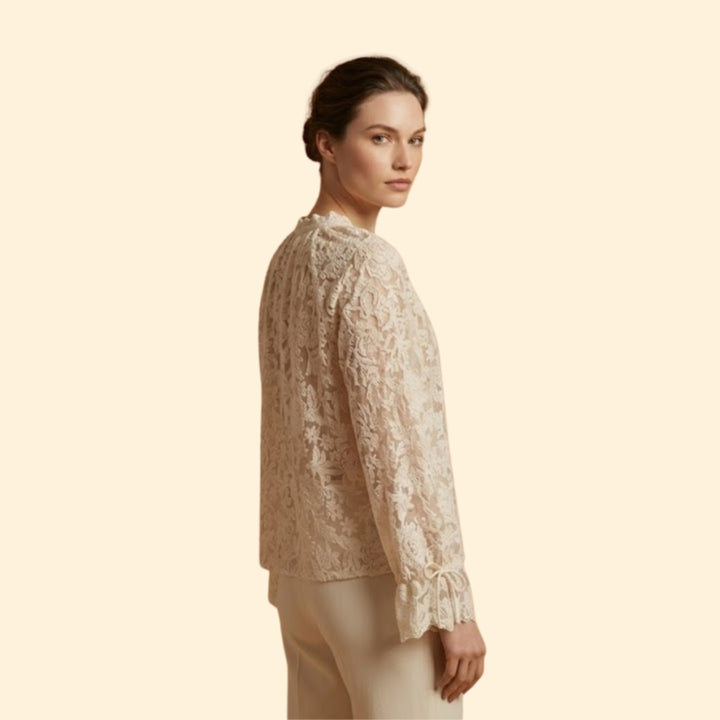 Women’s Lace Blouse with Intricate Floral Embroidery