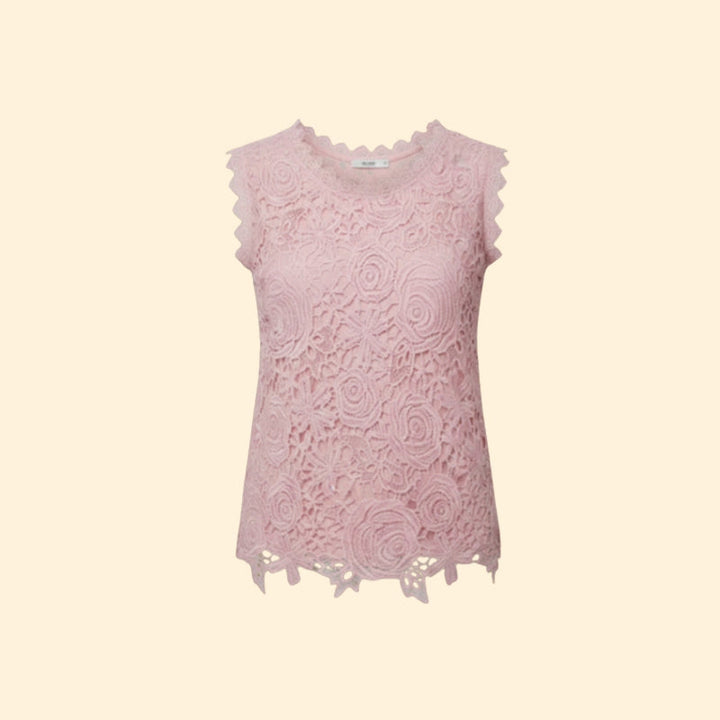 Women’s Lace Blouse with Scalloped Hem
