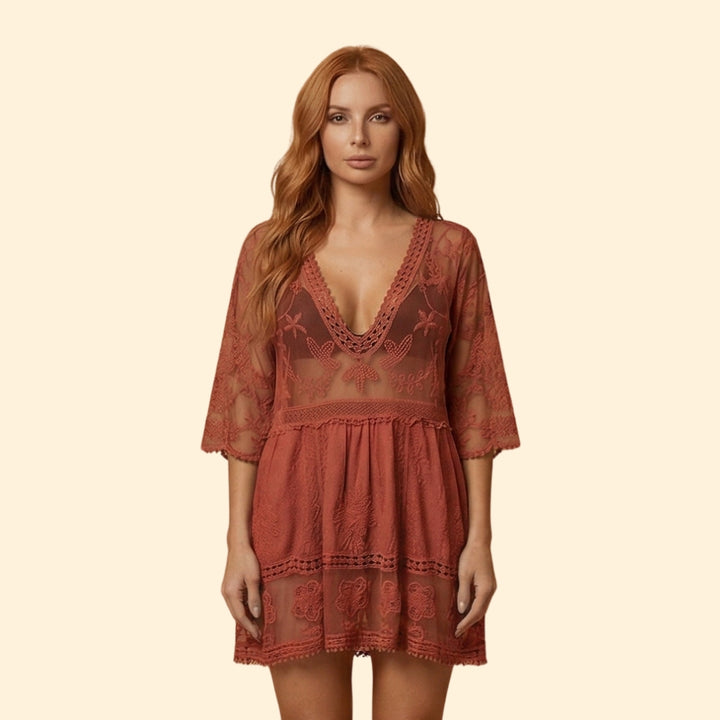 Women’s Lace Cover-Up with V-Neckline
