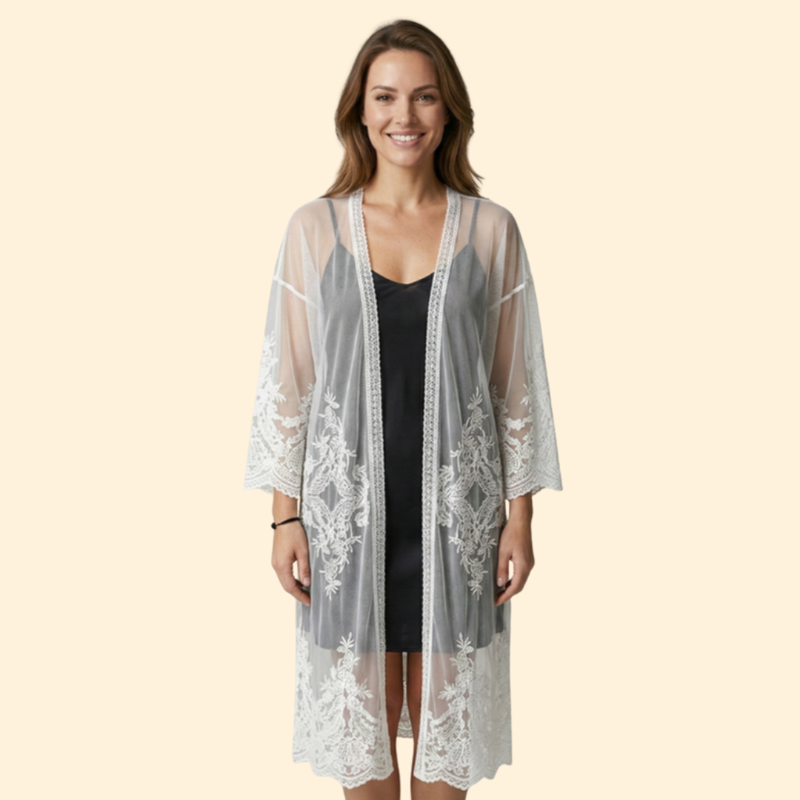 Women’s Lace Cover Up Dress with Open Front