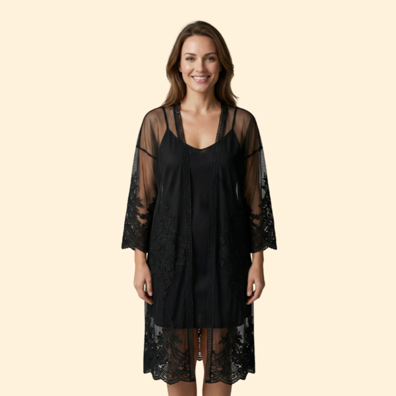 Women’s Lace Cover Up Dress with Open Front