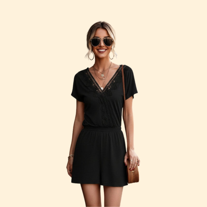 Women’s Sleeveless Jumpsuit with Stylish Lace