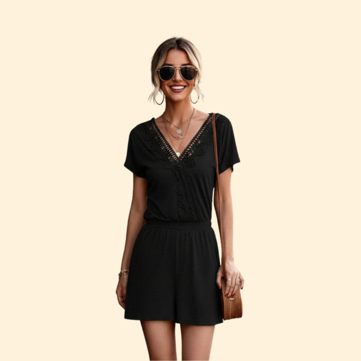Women’s Sleeveless Jumpsuit with Stylish Lace