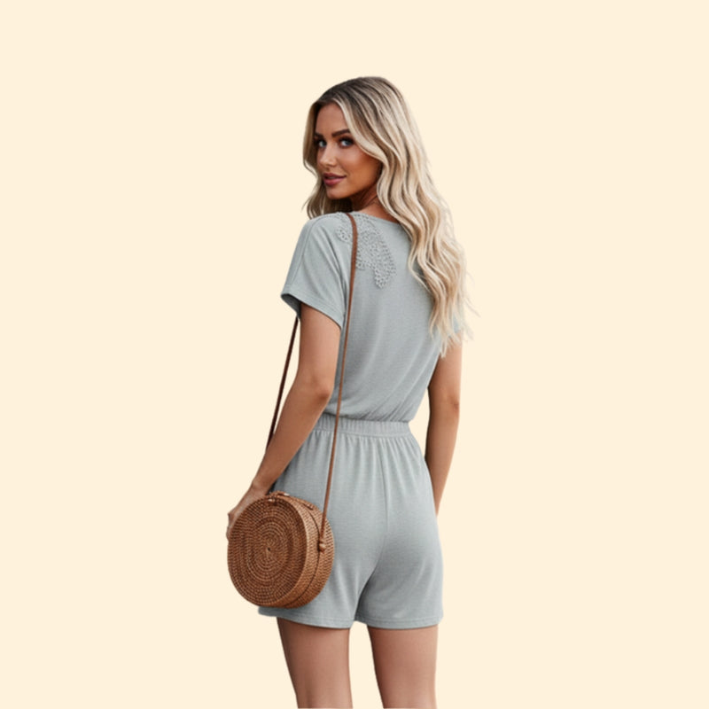 Women’s Sleeveless Jumpsuit with Stylish Lace