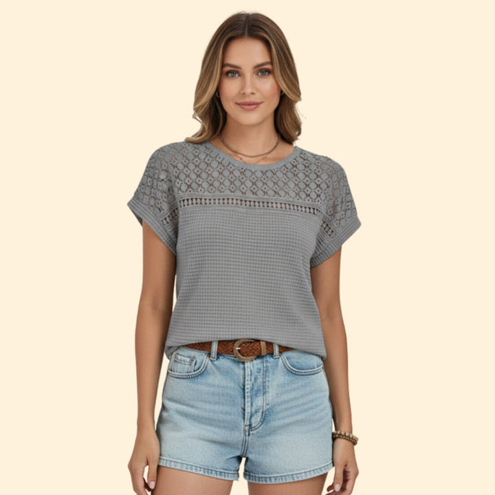 Women’s Lace Detail T-Shirt with Short Sleeves