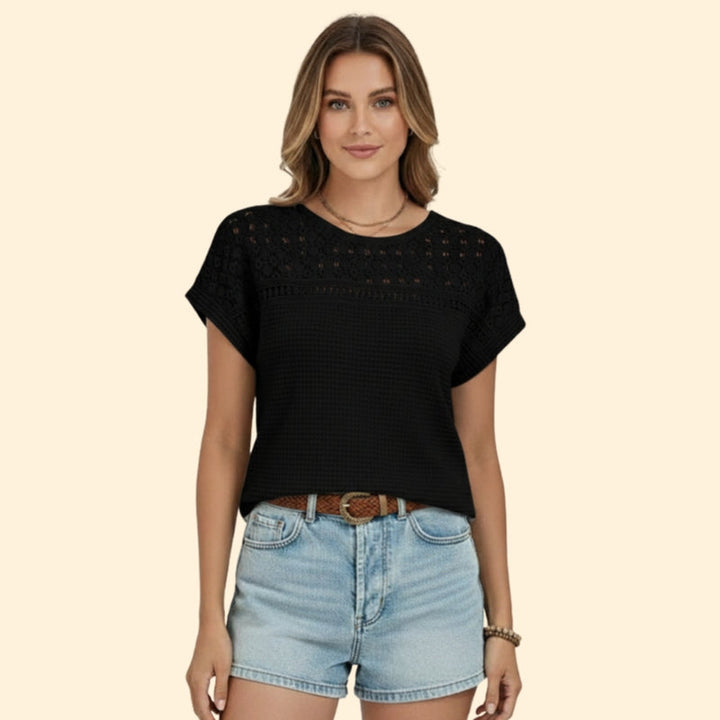 Women’s Lace Detail T-Shirt with Short Sleeves