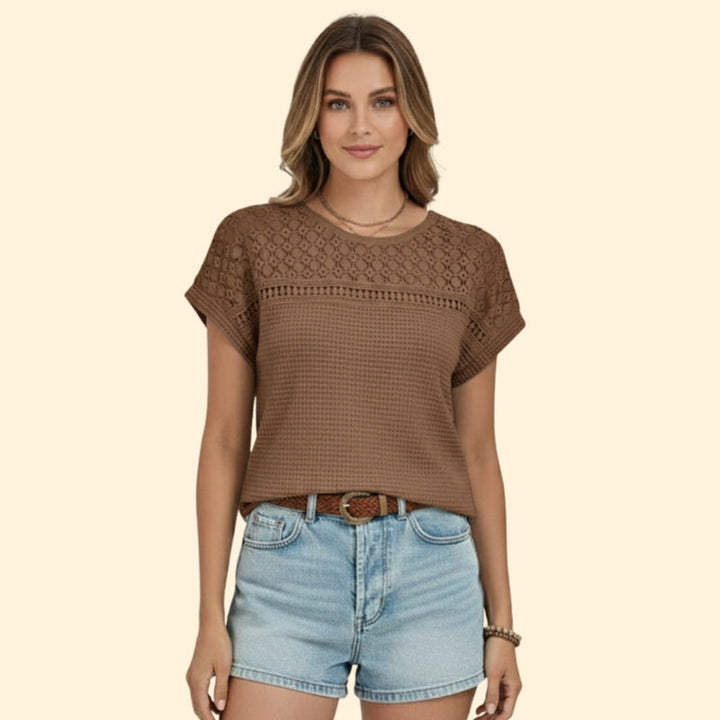 Women’s Lace Detail T-Shirt with Short Sleeves