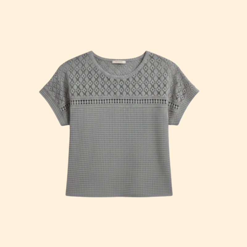 Women’s Lace Detail T-Shirt with Short Sleeves