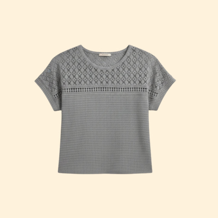 Women’s Lace Detail T-Shirt with Short Sleeves