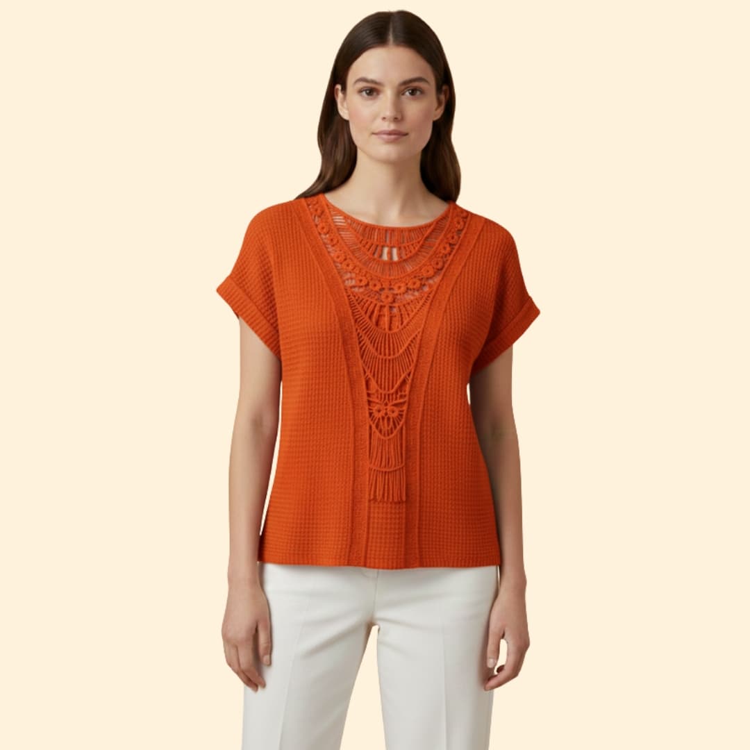 Women’s Lace Detail Top with Relaxed Fit