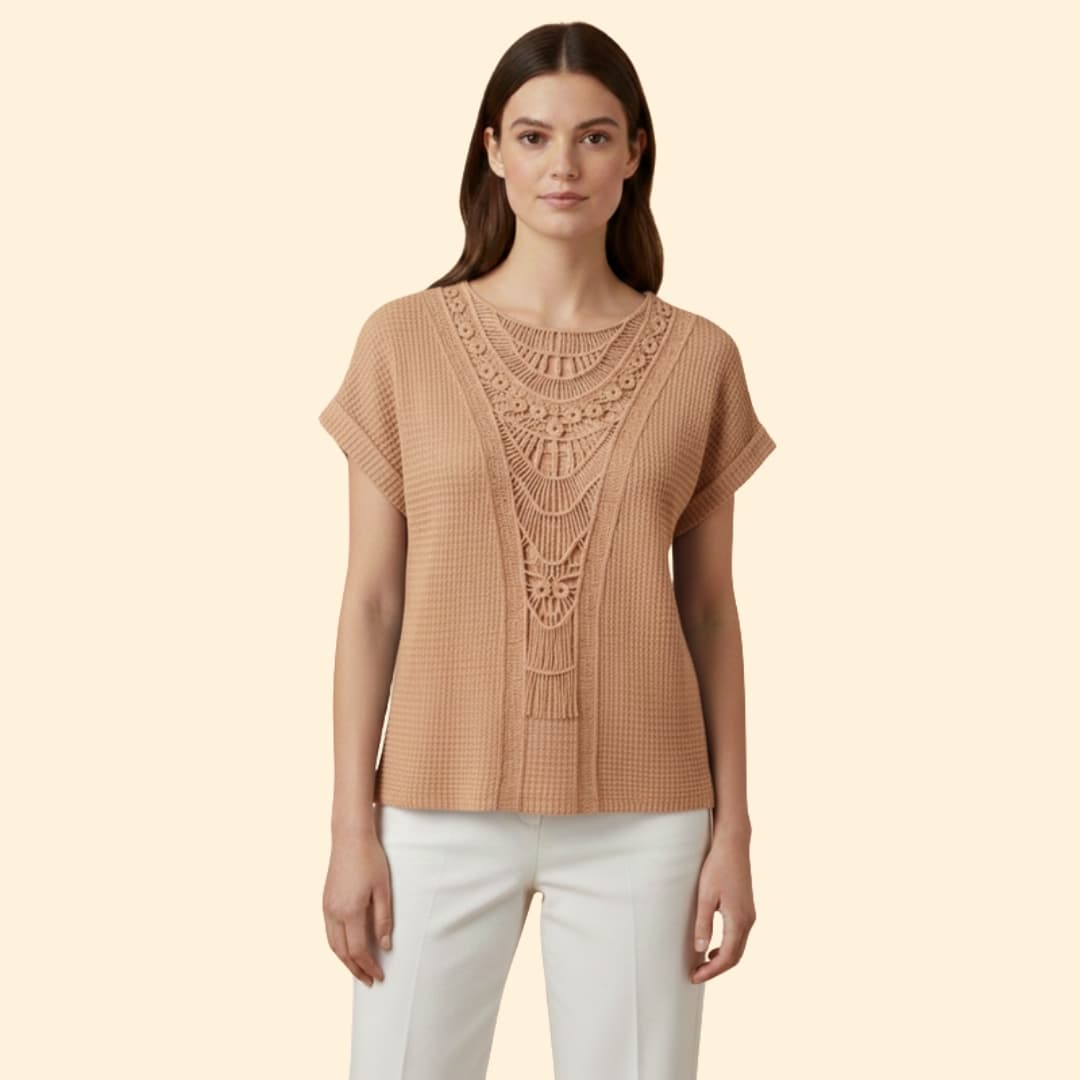 Women’s Lace Detail Top with Relaxed Fit