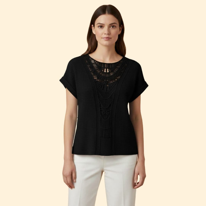Women’s Lace Detail Top with Relaxed Fit