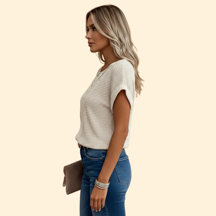 Women’s Lace Summer Top with Scalloped Detailing