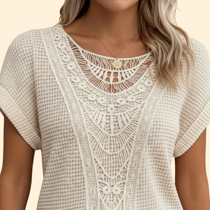 Women’s Lace Summer Top with Scalloped Detailing
